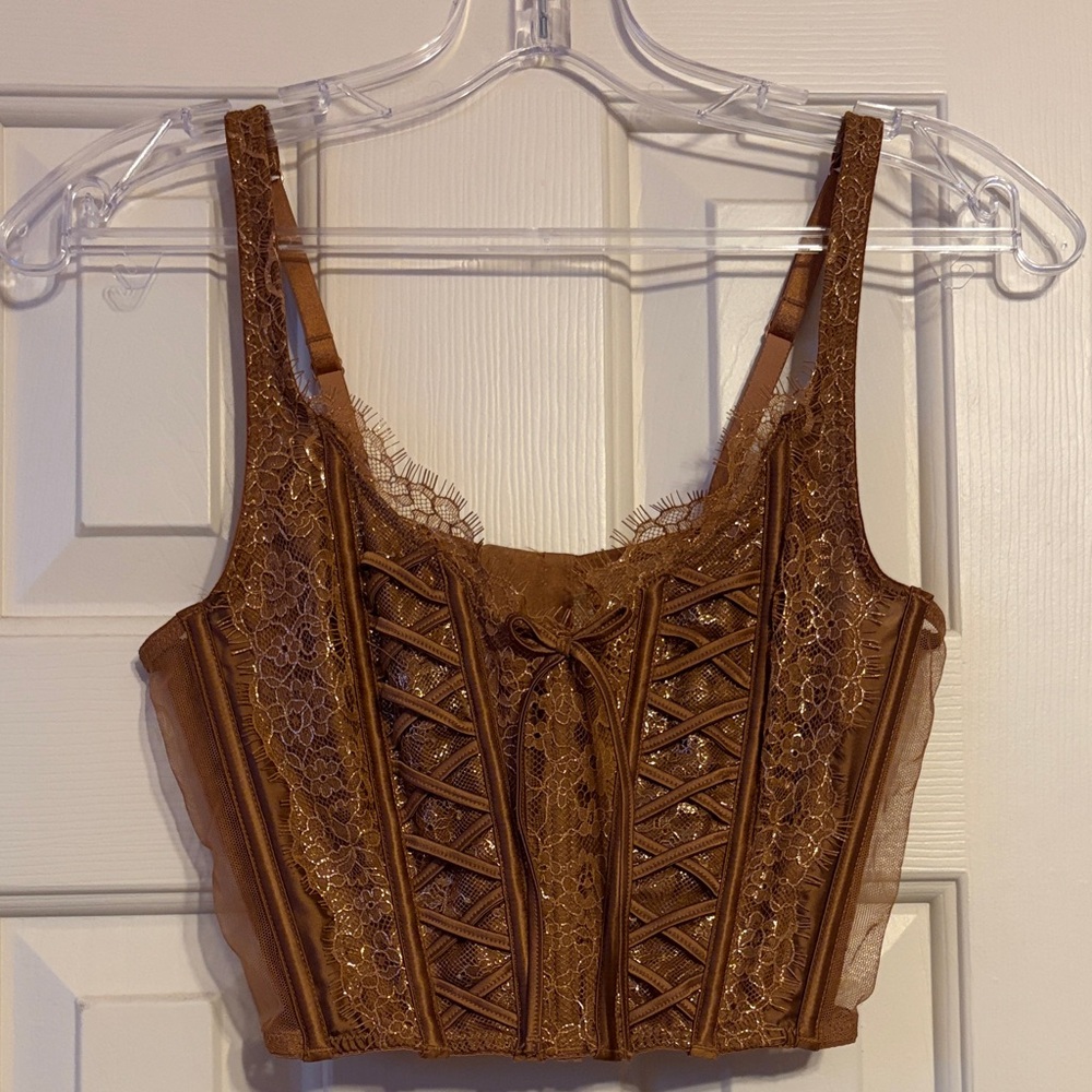 Victoria's Secret Lace Top in Tan